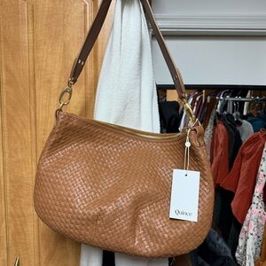 Quince - Italian leather convertible crescent handwoven shoulder bag